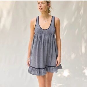 Kimchi Blue Black and White Gingham Ruffle Mini Dress